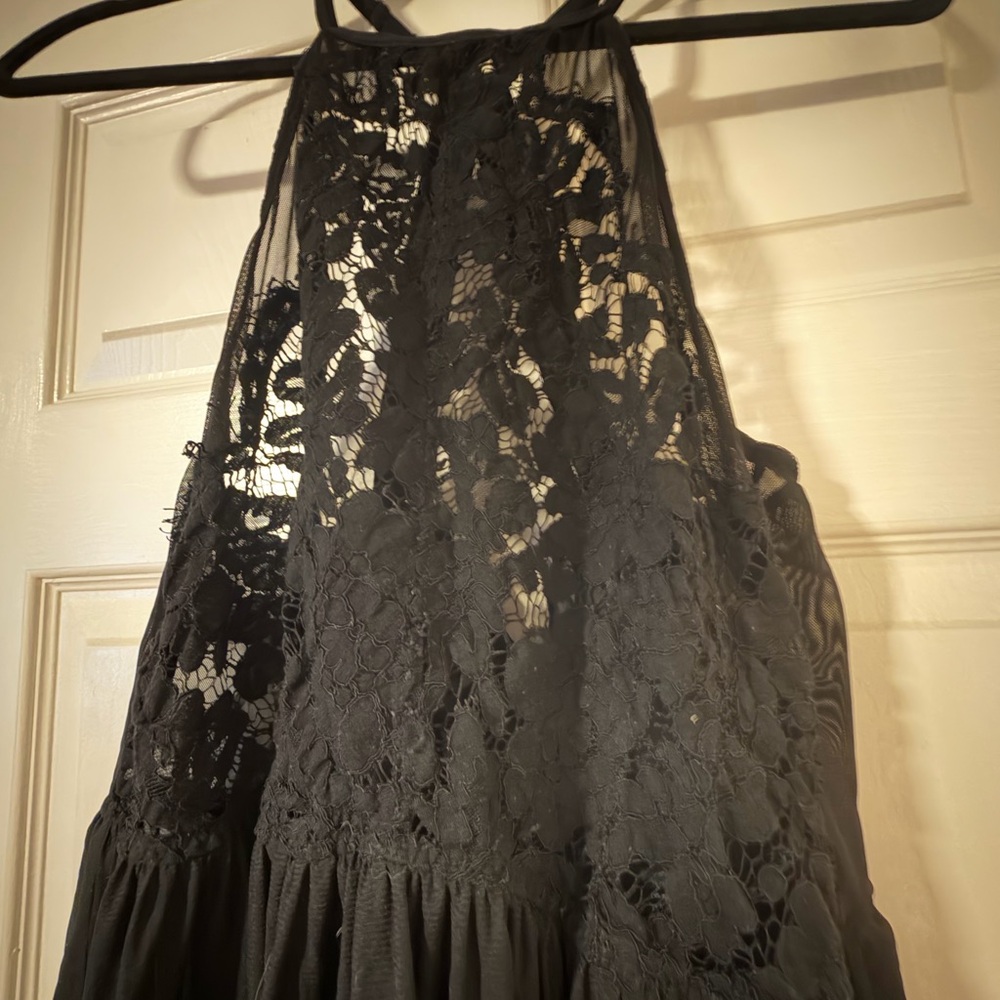 Torrid Black Lace Halter Lingerie Dress